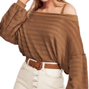 Free People Sistine CS Hacci Knit Top